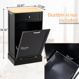 OUTGUAVA 13 Gallon Tilt Out Trash Cabinet Kitchen Waste Bins,50 Quart Laundry Hamper Tilt Out Pet Proof Hidden Trash Bin for Kitchen Living Room,Black OUTGUAVA