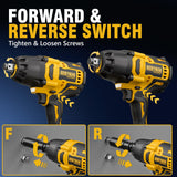 Alloyman 1/2 inch Impact Wrench Cordless, Max Torque 555 Ft-lbs Battery Impact Wrench 20V Brushless Motor 2000 RPM, with 6 Sockets, 3 Extension Bars, 4.0 AH Li-ion Battery and 1 Hour Fast Charge Alloyman