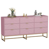 Scurrty Large 9 Drawer Dresser, Storage Dressers,59 inch Dresser with Chest,Storage Cabinet for Bedroom, Dressers for Bedroom, Living Room,etc. (Pink) Scurrty