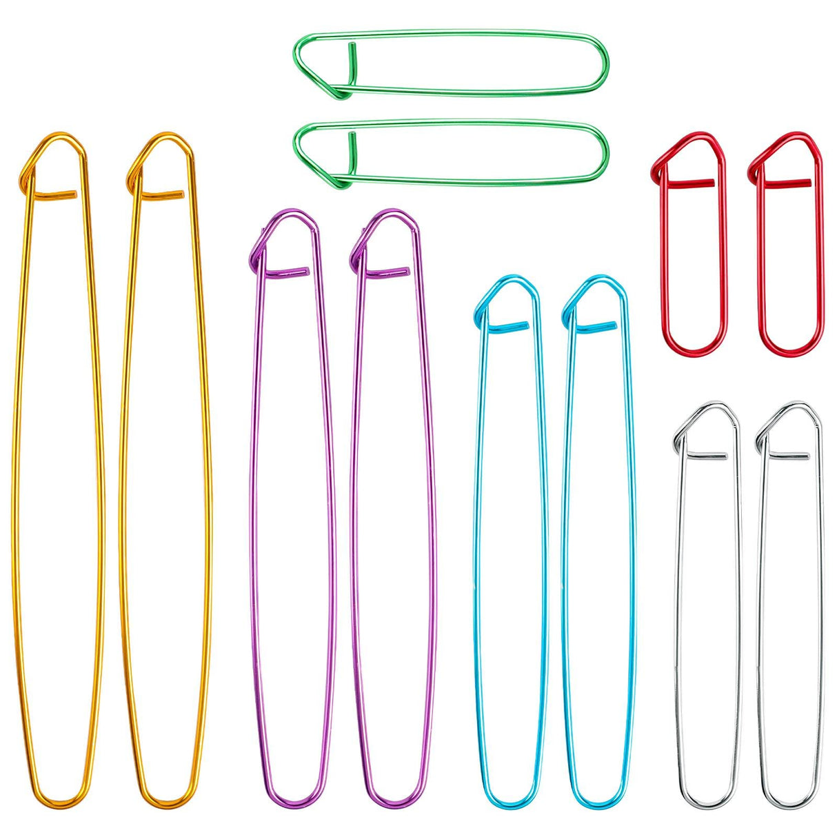 12 PCS Knitting Stitch Holder 6 Size Aluminum Yarn Stitch Holders Stitch Markers for Crocheting Practical Knitting Crochet Tools for Knitting Notions or Crochet Sliverdew