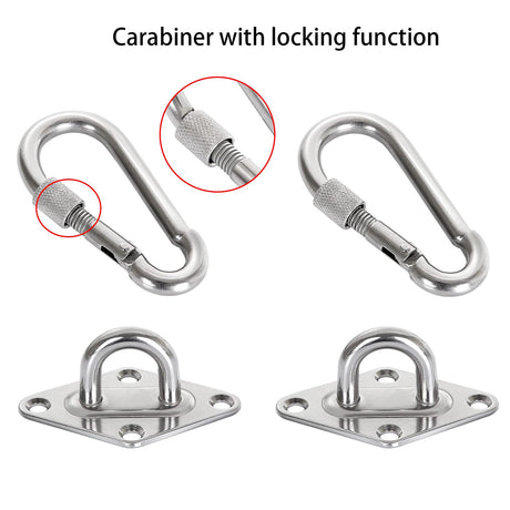 ABuff 1100 lb Heavy Duty Hammock Hanging Kit for Hammock Stands, Yoga & Brazilian Hammocks Hooks, 2-Pack Swing Chair Hammocks Ceiling Fan Sandbag Hook Load-Bearing Hook Shade Net Diamond Fixing Hook ABuff