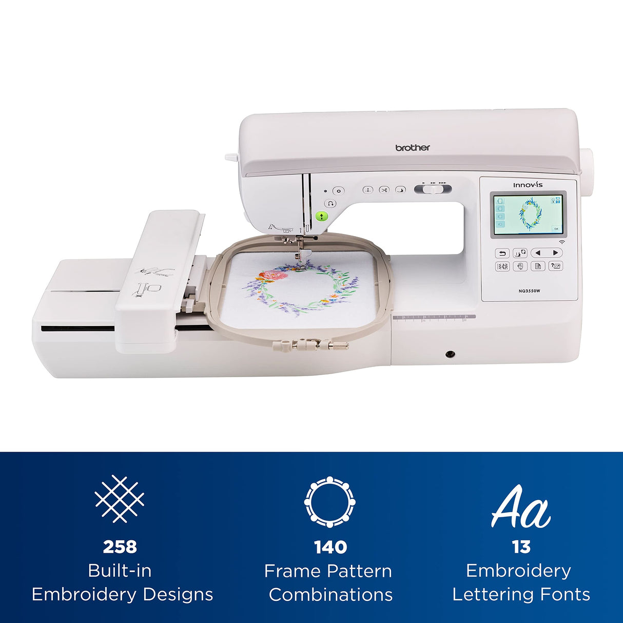 Brother Innov-ís NQ3550W Sewing and Embroidery Machine with Wireless Capability, White Brother