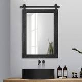 Farmhouse Bathroom Mirror for Over Sink 22”x32” Black, Rustic Western Barn Decor Bathroom Vanity Mirror, Wall Mirror for Bathroom, Living Room, Bedroom, Entryway Menscha