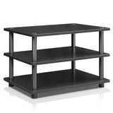 FURINNO Turn-N-Tube Easy Assembly 3-Tier Corner TV Stand, Blackwood/Black Furinno