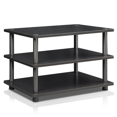 FURINNO Turn-N-Tube Easy Assembly 3-Tier Corner TV Stand, Blackwood/Black Furinno