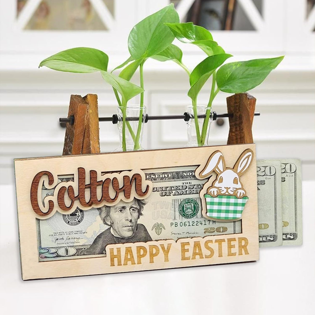 Easter Money Holder - Easter Bunny Money Holder Personalized Easter Gifts Money Holder for Boys Girls, Personalized Easter Gifts V-DECORPARKS