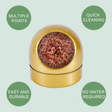 Soldering Iron Tip Cleaner, Premium Stainless Steel Soldering Iron Cleaner Quick Cleaning No Water Required Soldering Iron Tip Cleaner Practical Tools(Gold) PEUTIER