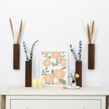 Wood Wall Planter 4 Pack Wall Decor for Artificial Flower Plants Wooden Plants Holders Wall Plant Pocket Vase Hanging for Living Room Bedroom Dining Rmeosye