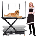 50 Inch Electric Dog Grooming Table, Height Adjustable Pet Grooming Table with Grooming Arm, Anti Slip Tabletop & Tool Organizer/Dog Grooming Station for Pet Grooming, Black OutdoorVibe