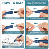 Foyucool Electric Eraser, Battery Operated Automatic Pencil Eraser with 220 Erasers Refills, 2 Erasers Sizes, Comfort Grip Art-Eraser for Drawing, Ideal for Artists, Students, Sketch, Engineers, Blue Foyucool