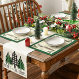 Artoid Mode Xmas Pine Winter Placemats Set of 4, 12x18 Inch Christmas Table Mats for Table Runner Party Kitchen Dining Decoration Artoid Mode