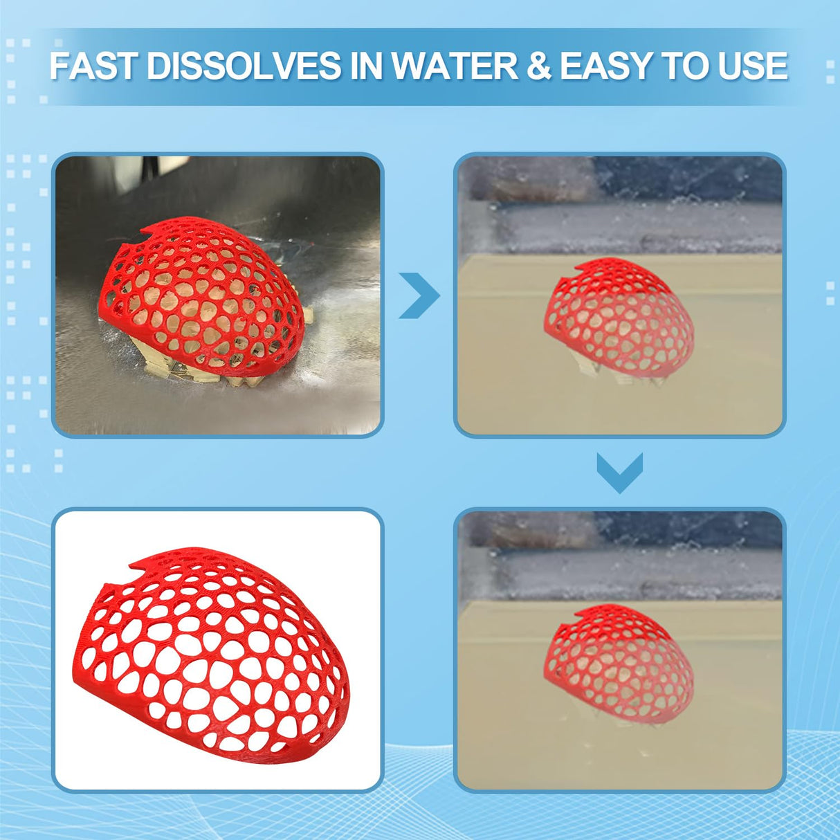 Yousu PVA Filament 1.75mm, Water Soluble Support 3D Printer Filament, 0.5kg, Natural PVA, Softens in 55-60°C Water Temperature for Easy Removal of Filament Support Yousu