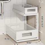 Corbyles 2 Pack Under Sink Organizer With Next-Gen Ball-Bearing Slides,2-Tier Pull Out Cabinet Storage,Height Adjustable Drawer Shelf for Bathroom,Kitchen,Laundry,Cabinet,Pantry(Patent Pending) Corbyles