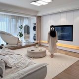 JURMALYN Round Coffee Table for Living Room Circle Coffee Table Modern Drum Center Table for Apartment, No Need Assembly (Fiberglass 31.49'' Mars Pattern) JURMALYN