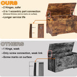 Timberer 31.5" Storage Chest, Wooden Storage Bench, Lift Top Toy Chest with 2 Safety Hinges, Large Toy Box, Entryway Shoes Bench for Living Room, Bedroom, Rustic Brown Timberer