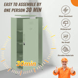 Steehoom Locker Cabinet, 59.06" H Green Metal Locker Storage Cabinet for Employees with Locking Door and 2 Shelves Kids Locker Tool File Cabinets for Bedroom, Home Office, Garage, Bathroom Steehoom