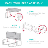 Best Choice Products Upholstered Sectional Sofa for Home, Apartment, Dorm, Bonus Room, Compact Spaces w/Chaise Lounge, 3-Seat, L-Shape Design, Reversible Ottoman Bench, 680lb Capacity - Gray Best Choice Products