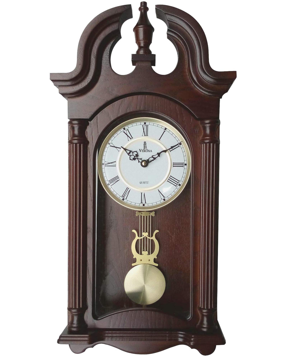 Pendulum Wall Clock Battery Operated - Wooden Hanging Grandfather Wall Clock with Pendulum, 23.5x9 inch - Quiet, Non-Chiming, with Real Wood for Living Room Decor, Office & Home Décor Gift Lovely Home Essentials