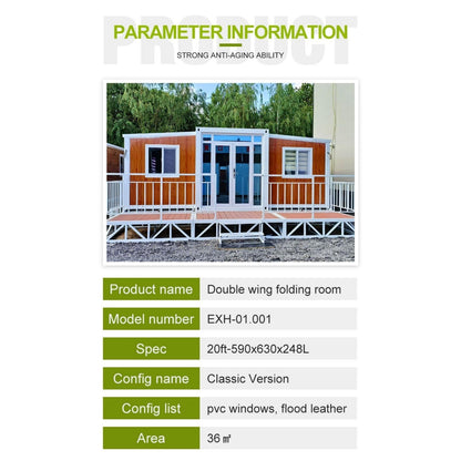 Customizable Foldable Tiny Home - Luxury Prefab Villa, Insulated Modular Shipping Container House, Portable Expandable Design for Easy Installation and High Value - WoodArtSupply