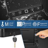 Biometric Gun Safe for Pistol, Quick Access Fingerprint Handgun Safe Firearm Lock Box,Gun Case for Home/Car/Travel - Upgraded Biometric/Keypad/Key Access,Silent Mode (Fingerprint Version) LANGGER V