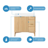 OVE Decors Indy 36 in. Undermount Single Sink Bathroom Vanity with White Engineered Marble Top, Rustic Ash OVE Decors