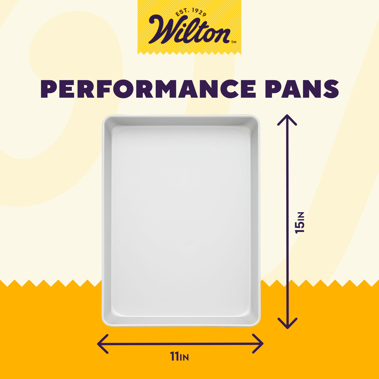 Wilton Performance Pans Medium Sheet Cake Pan, 11 x 15-Inch Cookie Sheet, Aluminum Wilton