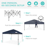 Best Choice Products 10x10ft 1-Person Setup Pop Up Canopy Tent Instant Portable Shelter w/ 1-Button Push, Case, 4 Weight Bags - Blue Best Choice Products