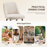 MALOL Upholstered Dining Chairs Set of 4, Modern Fabric Kitchen Chairs with Back, Wood Legs for Kitchen Dining Room Restaurant, Beige MALOL