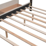 Bellemave Queen Size Platform Bed, Queen Linen Fabric Upholstered Platform Bed Frame with 2 Storage Drawers and 1 Twin XL Trundle, for Kids/Teen/Adults, Wooden Slats Support (Beige, Linen) Bellemave