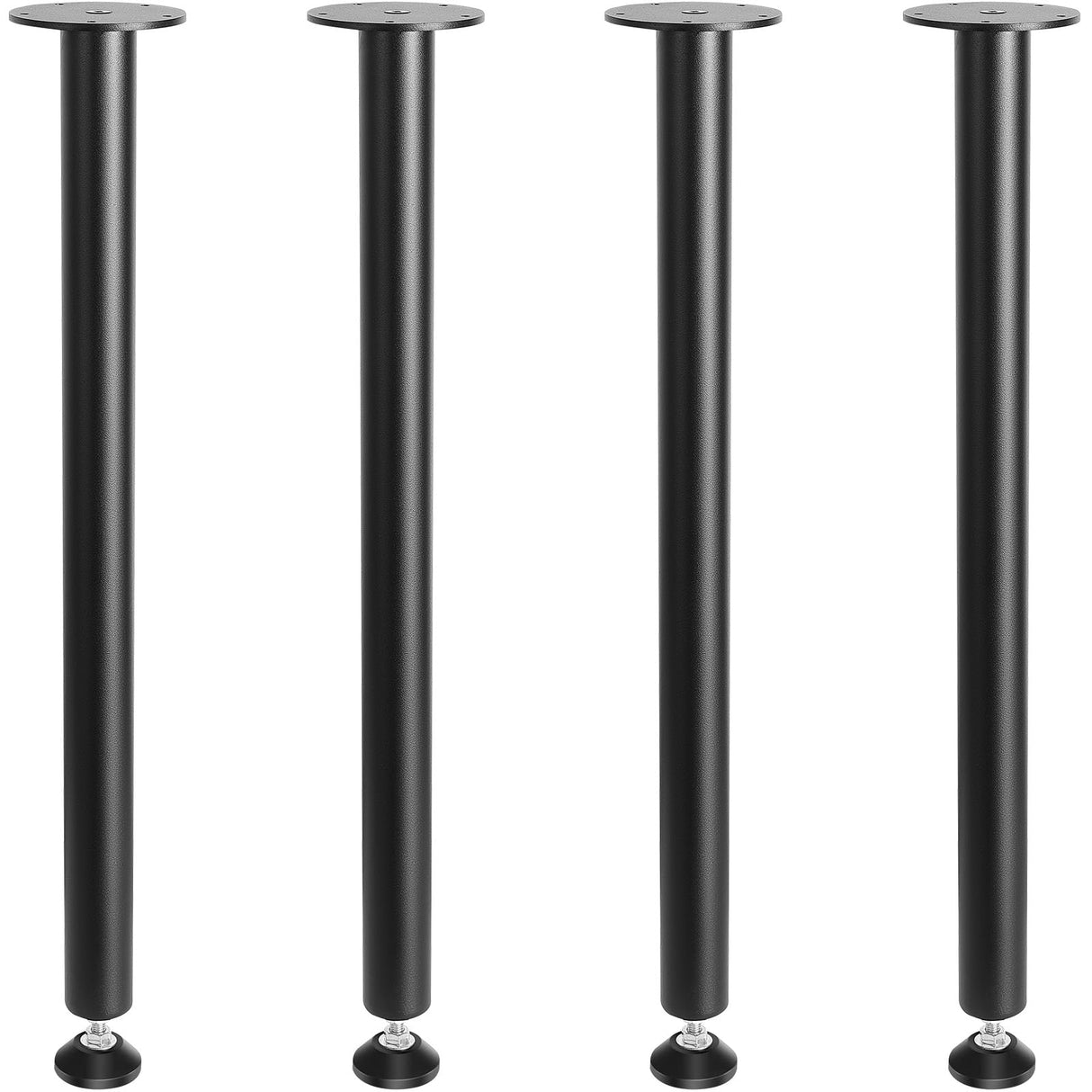 VEVOR 28 Inch Adjustable Desk Legs, Reinforced Steel Office Table Furniture Legs Set of 4 for DIY, 1200 lbs Load Capacity Heavy Duty Desk Legs, Quick Instalation Legs with Adjustable Foot Cup Black VEVOR