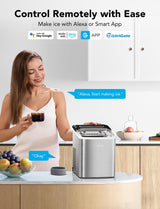 GoveeLife Smart Ice Maker Machine Countertop with Self Cleaning, Voice Remote, 26lbs in 24Hrs, 9 Ice Cubes in 6 Minutes 3 Sizes, Portable Ice Makers with Basket and Scoop, for Home Kitchen Camping RV GoveeLife