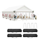 DWVO 20x40ft Party Tent Heavy Duty Outdoor Wedding Event Shelters Upgraded Galvanized Canopy with Large White Roof, Removable Sidewalls & 4 Storage Bags DWVO