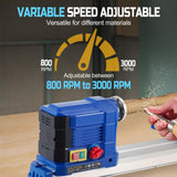 10" x 24" Benchtop Wood Lathe Machine, 0.8 HP 600W Wood Lathe Machine, Infinitely Variable Speed (800-3000 RPM), Wood Turning Lathe with Wrench & 3 Chisels for Woodworking Garvee