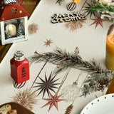 Artoid Mode Xmas Trees Holly Pine Cone Merry Christmas Table Runner, Seasonal Winter Kitchen Dining Table Decoration for Home Party Decor 13x72 Inch Artoid Mode