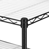 Finnhomy 8-Tier Wire Shelving Unit Adjustable Steel Wire Rack Shelving 8 Shelves Steel Storage Rack or Two 4-Tier Shelving Units with PE mat, Leveling Feet and Safety Device, NSF Certified, Black Finnhomy