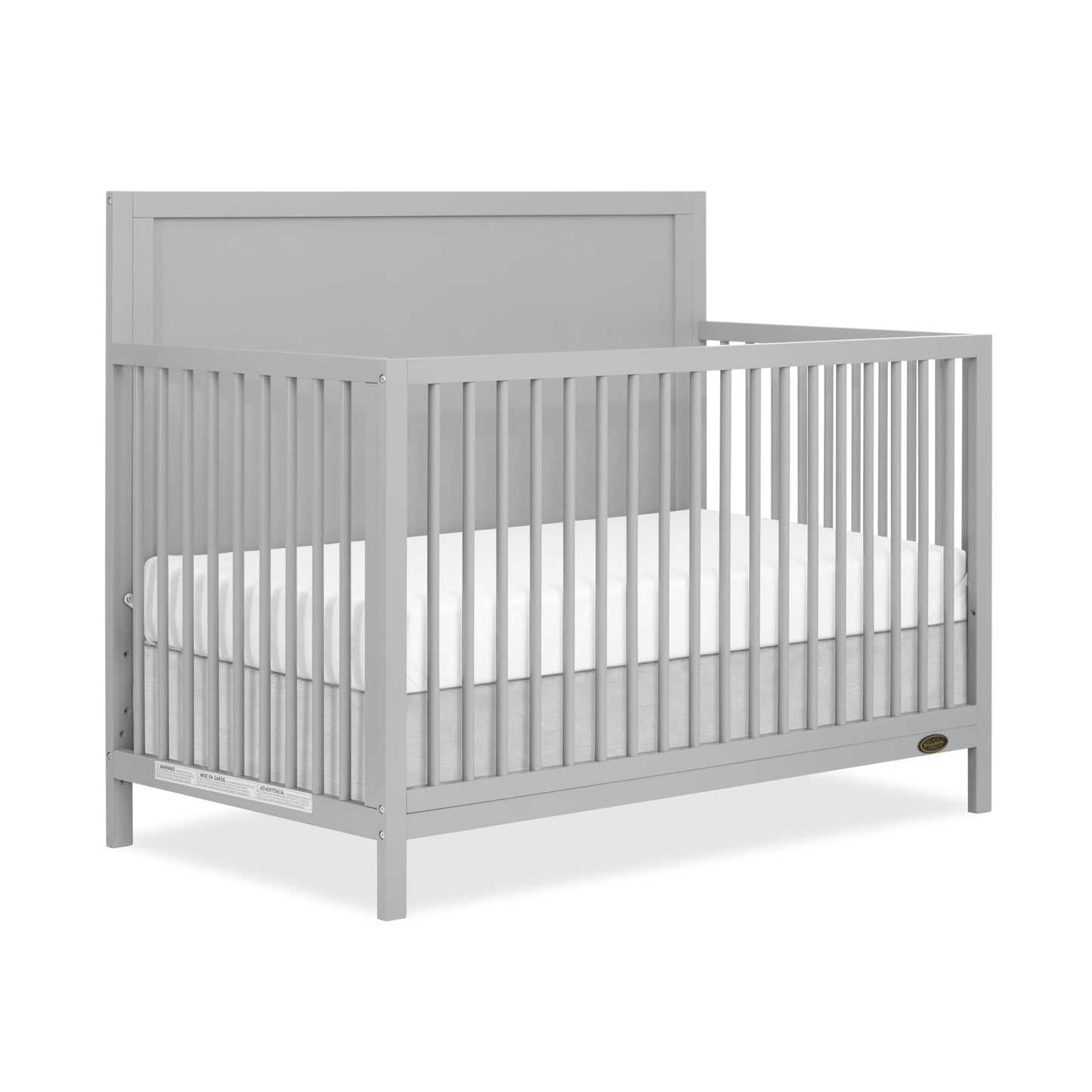 Dream On Me Dillian 5-in-1 Convertible Crib in Pebble Grey, JPMA & Greenguard Gold Certified, Crafted with New Zealand Pinewood