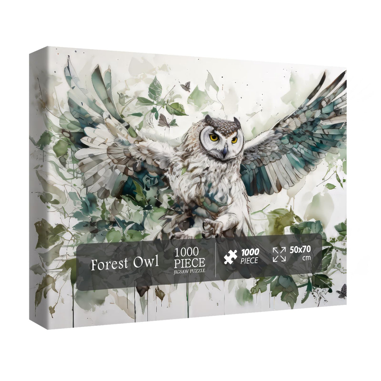 Owl Bird Puzzles for Adults, Animal Art Jigsaw Puzzles 1000 Pieces, Fantasy Forest Painting Puzzle BBOLDIN