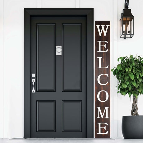 Welcome Sign for Front Door, 6ft Tall Front Porch Decor, Welcome Signs for Front Porch, Rustic Farmhouse Wood Porch Decorations Outdoor (Brown) OsFine