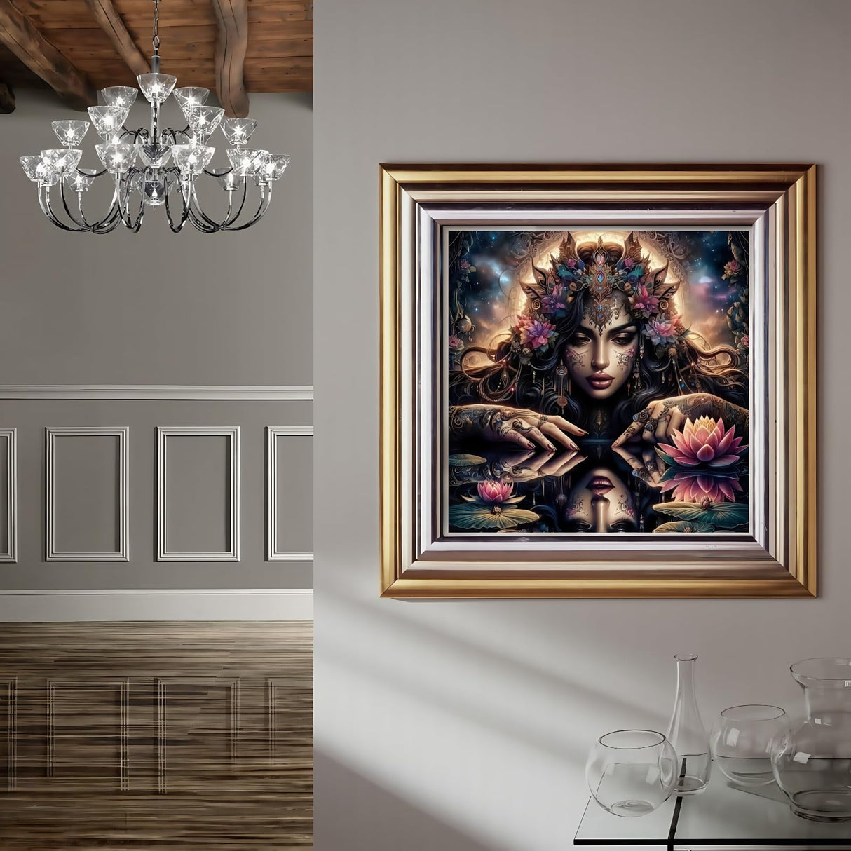 BYGFHLYW 5D Fairy Diamond Painting Kits for Adults,Flower Diamond Art Kits for Adults Beginner, DIY Full Drill Diamond Dot Gem Painting for Home Wall Decor 13.78x13.78inch BYGFHLYW