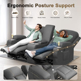 YONISEE Large Loveseat Recliner, Loveseat Recliner Sofa with Storage Console, Recliner Chair with USB Ports, 2 Cell Phone Holders, Cup Holder, Loveseat Couch for Living Room (Dark Gray) YONISEE