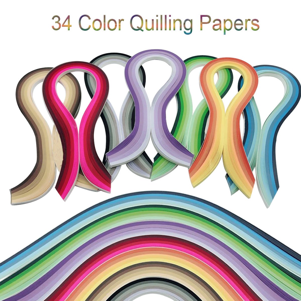 Woohome Quilling Supplies Paper Quilling Kits with 10 Quilling Tools and 34 Colors 700 Strips Quilling Paper for Craft Woohome