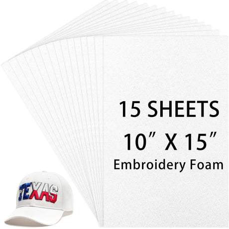 Innconee 15 Pcs Embroidery Foam 3mm Thick 10 x 15 Inch 3D Puffy EVA Foam Sheets for 3D Embroidery Arts and Crafts, DIY Projects, Hand Sewing, Quilting, Hats, Cosplay Costumes, Bags(White) Innconee