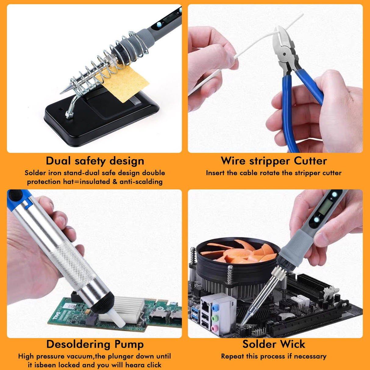 Jadeshay 80W Soldering Iron Kit with Multimeter, Adjustable Temperature, Digital Display - Perfect for Electronics Repair Jadeshay