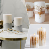 Cylinder Candle Molds for Candle Making,4 Pcs Pillar Casting Silicone Molds for Resin Casting, Soap, Flower Specimen, Insect Specimen, Clay Craft Sakolla