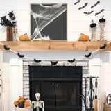 Halloween Decorations-Black Felt Bats Wood Beads Garland for Halloween Decorations Indoor- Farmhouse Felt Banner for Fireplace Mantel Walls FestalMart