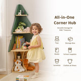 OOOK Kids Book Shelf Tree Bookshelf for Kids, Corner Bookshelf with Storage, Montessori Book Shelf for Classroom, Playroom, Bedroom, Nursery OOOK