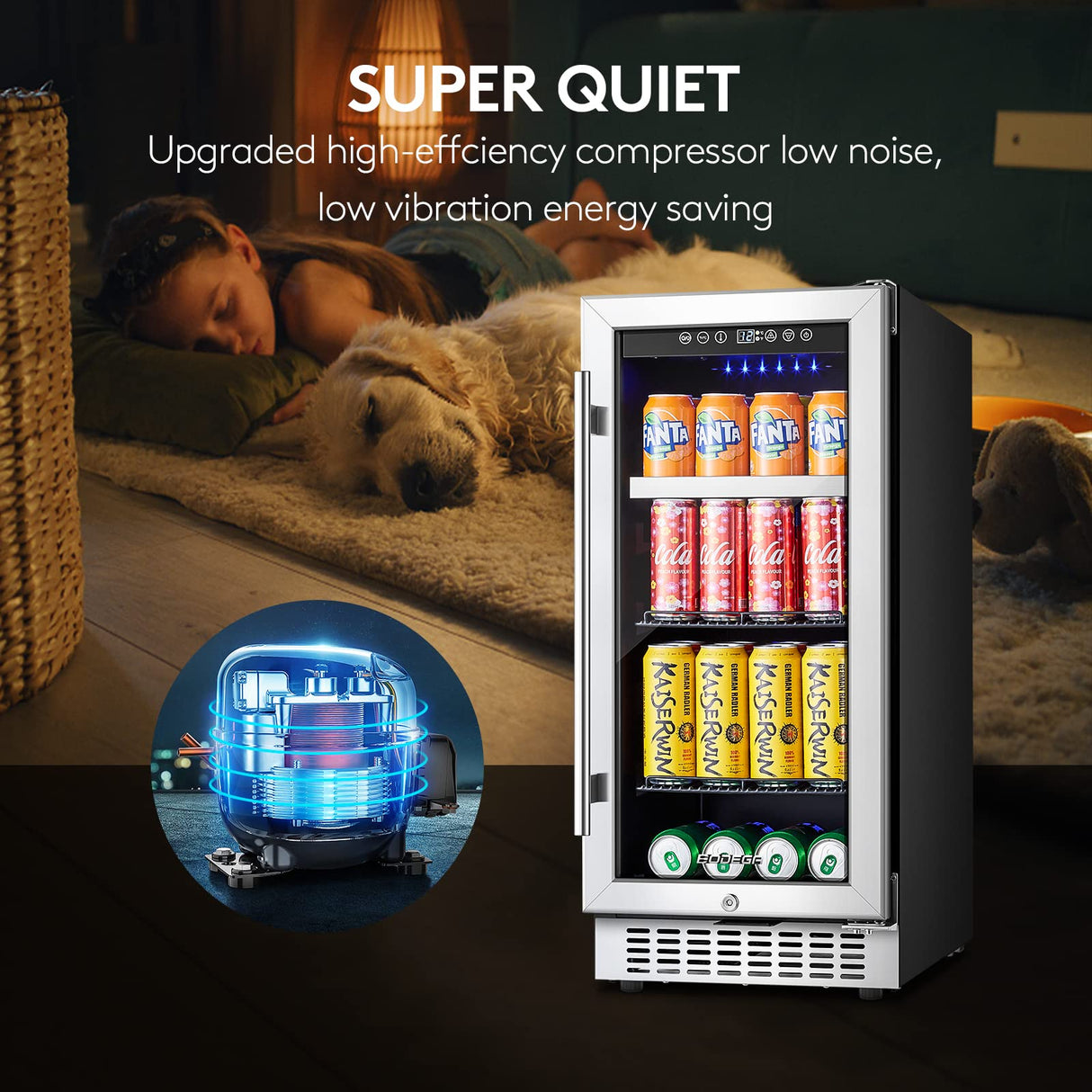 BODEGA Beverage Refrigerator Cooler,15 inch drink fridge under counter,100 cans mini Fridge with Glass Door for Soda Beer,Wine,Beverage Cooler for Home,Kitchen, Bar or Office. BODEGA