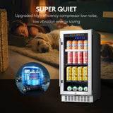 BODEGA Beverage Refrigerator Cooler,15 inch drink fridge under counter,100 cans mini Fridge with Glass Door for Soda Beer,Wine,Beverage Cooler for Home,Kitchen, Bar or Office. BODEGA