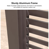 PURPLE LEAF Outdoor 12' × 14' Louvered Pergola with 12FT Detachable Louver Wall Patio Adjustable Aluminum Canopy Retractable Metal Roof for Deck Outside Backyard Hardtop Gazebo Sun Shade PURPLE LEAF