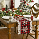 Artoid Mode Buffalo Plaid Snowflakes Christmas Table Runner, Seasonal Winter Kitchen Dining Table Decoration for Home Party Decor 13x72 Inch Artoid Mode